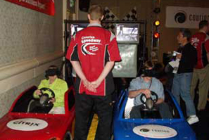 Race Car Simulator Rentals with cusomized shirts