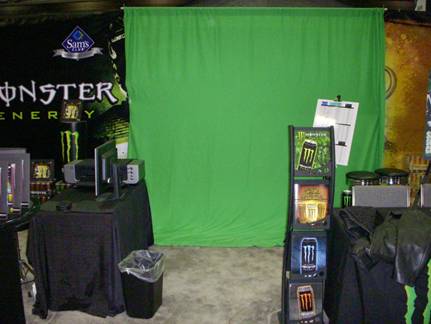 Green screen photography event setup