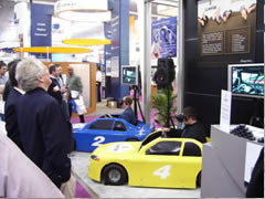 Race car sims used in trade show promotion